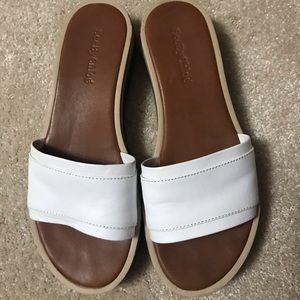 See by Chloe white leather slides